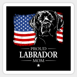Proud Labrador Mom American Flag patriotic dog Sticker